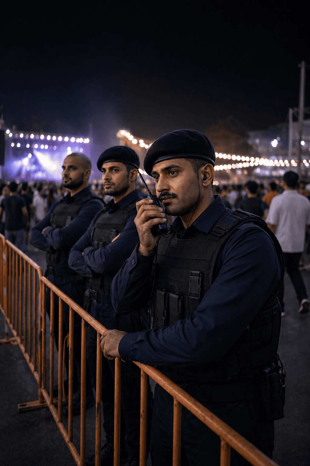 Professional event security team managing large gathering